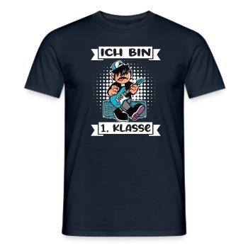 Ich Bin 1 Klasse Einschulung Schulanfang - Männer T-Shirt - Navy - Vorne - AI Model Male 178 light (178cm)