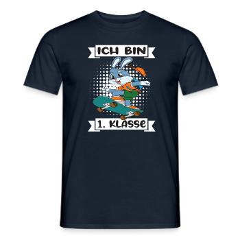 Ich Bin 1 Klasse Einschulung Schulanfang - Männer T-Shirt - Navy - Vorne - AI Model Male 178 light (178cm)