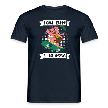 Ich Bin 1 Klasse Einschulung Schulanfang - Männer T-Shirt - Navy - Vorne - AI Model Male 178 light (178cm)