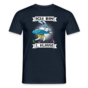 Ich Bin 1 Klasse Einschulung Schulanfang - Männer T-Shirt - Navy - Vorne - AI Model Male 178 light (178cm)