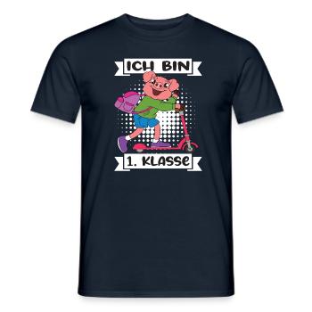 Ich Bin 1 Klasse Einschulung Schulanfang - Männer T-Shirt - Navy - Vorne - AI Model Male 178 light (178cm)