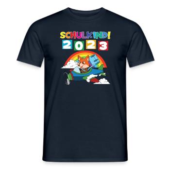 Schulkind 2023 Einschulung 2023 Schulanfang - Männer T-Shirt - Navy - Vorne - AI Model Male 178 light (178cm)