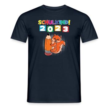 Schulkind 2023 Einschulung 2023 Schulanfang - Männer T-Shirt - Navy - Vorne - AI Model Male 178 light (178cm)