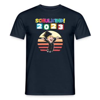 Schulkind 2023 Einschulung 2023 Schulanfang - Männer T-Shirt - Navy - Vorne - AI Model Male 178 light (178cm)