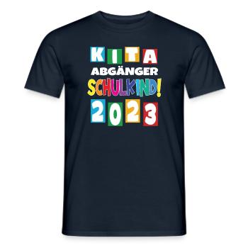 Schulkind 2023 Einschulung 2023 Schulanfang - Männer T-Shirt - Navy - Vorne - AI Model Male 178 light (178cm)