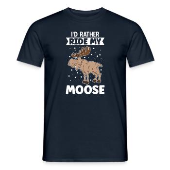 I'd Rather Ride My Moose - Men's T-Shirt - navy - Front - AI Model Male 178 light (178cm)