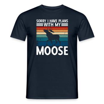 Sorry I Have Plans With My Moose - Männer T-Shirt - Navy - Vorne - AI Model Male 178 light (178cm)