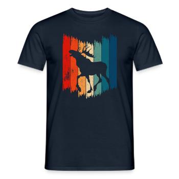 Retro Moose Vintage Moose - Men's T-Shirt - navy - Front - AI Model Male 178 light (178cm)