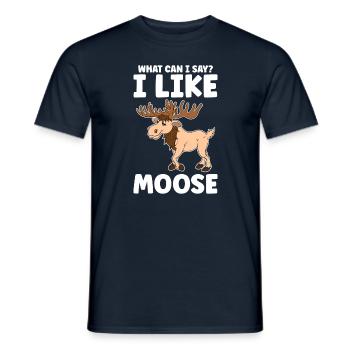 What Can I Say I Like Moose - Männer T-Shirt - Navy - Vorne - AI Model Male 178 light (178cm)