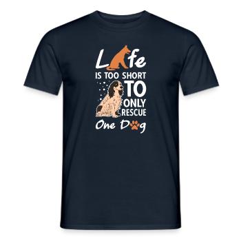 La vie est trop courte pour ne sauver qu’un seul chien - T-shirt homme - marine - Devant - AI Model Male 178 light (178cm)