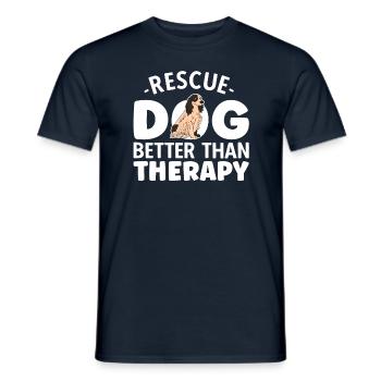 Le chien de sauvetage mieux que la thérapie - T-shirt homme - marine - Devant - AI Model Male 178 light (178cm)