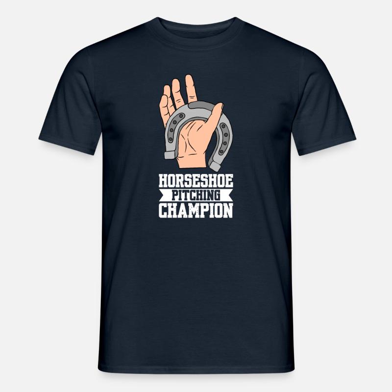 Horseshoe Pitching Champion - Männer T-Shirt - Navy