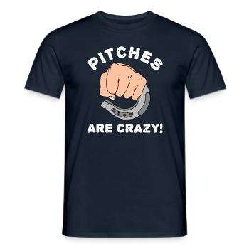 Pitches Are Crazy Horseshoe Pitching - Men's T-Shirt - navy - Front - AI Model Male 178 light (178cm)