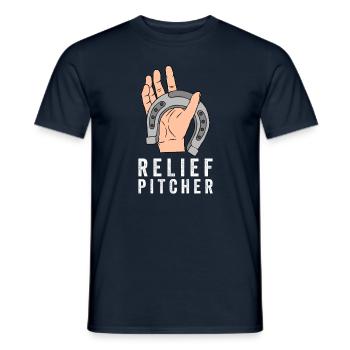 Relief Pitcher Horseshoe Pitching - Men's T-Shirt - navy - Front - AI Model Male 178 light (178cm)