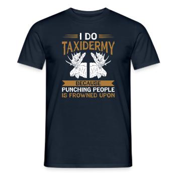 Taxidermy Because Punching People Is Frowned Upon - Men's T-Shirt - navy - Front - AI Model Male 178 light (178cm)