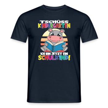Tschüss Kindergarten Ich Bin Jetzt Ein Schulkind! - Männer T-Shirt - Navy - Vorne - AI Model Male 178 light (178cm)