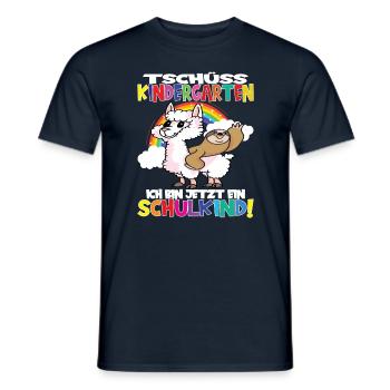 Tschüss Kindergarten Ich Bin Jetzt Ein Schulkind! - Männer T-Shirt - Navy - Vorne - AI Model Male 178 light (178cm)