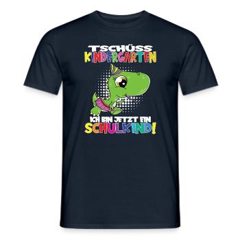 Tschüss Kindergarten Ich Bin Jetzt Ein Schulkind! - Männer T-Shirt - Navy - Vorne - AI Model Male 178 light (178cm)