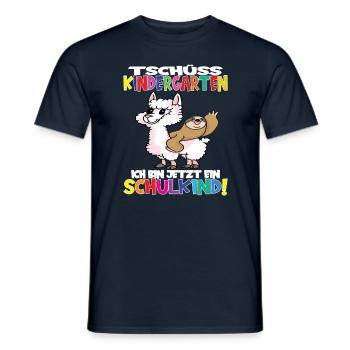 Tschüss Kindergarten Ich Bin Jetzt Ein Schulkind! - Männer T-Shirt - Navy - Vorne - AI Model Male 178 light (178cm)