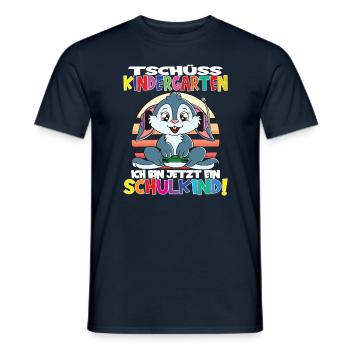 Tschüss Kindergarten Ich Bin Jetzt Ein Schulkind! - Männer T-Shirt - Navy - Vorne - AI Model Male 178 light (178cm)