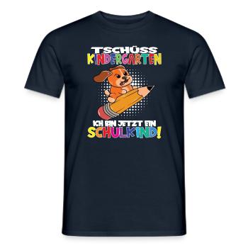 Tschüss Kindergarten Ich Bin Jetzt Ein Schulkind! - Männer T-Shirt - Navy - Vorne - AI Model Male 178 light (178cm)