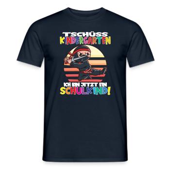 Tschüss Kindergarten Ich Bin Jetzt Ein Schulkind! - Männer T-Shirt - Navy - Vorne - AI Model Male 178 light (178cm)
