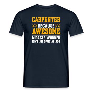 Carpenter Because Awesome - Men's T-Shirt - navy - Front - AI Model Male 178 light (178cm)