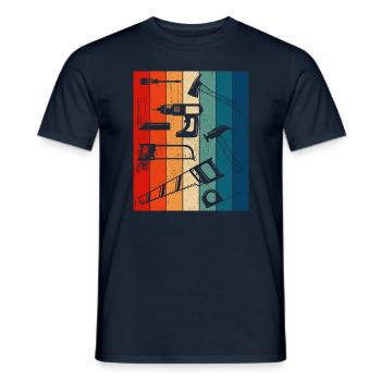 Retro Carpenter Tools - Men's T-Shirt - navy - Front - AI Model Male 178 light (178cm)