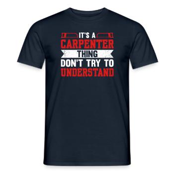 C’est un truc de charpentier, n’essayez pas de comprendre - T-shirt homme - marine - Devant - AI Model Male 178 light (178cm)