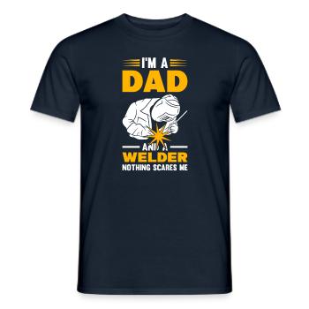 I'm A Dad And A Welder Nothing Scares Me - Men's T-Shirt - navy - Front - AI Model Male 178 light (178cm)