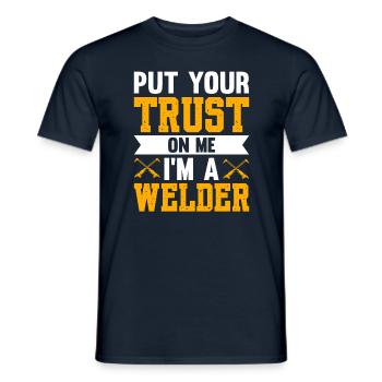 Put Your Trust On Me I'm A Welder - Men's T-Shirt - navy - Front - AI Model Male 178 light (178cm)
