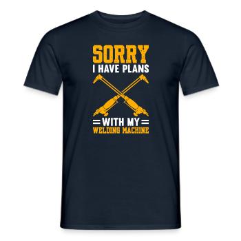 Désolé, j’ai des projets avec ma machine à souder - T-shirt homme - marine - Devant - AI Model Male 178 light (178cm)