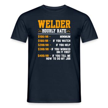 Welder Hourly Rate Welding - Men's T-Shirt - navy - Front - AI Model Male 178 light (178cm)