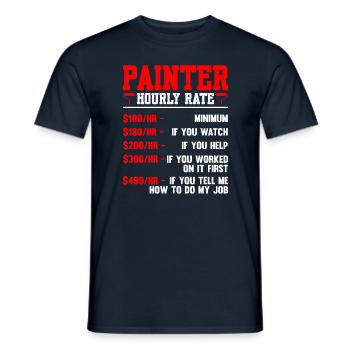 Painter Hourly Rate Painter - Men's T-Shirt - navy - Front - AI Model Male 178 light (178cm)