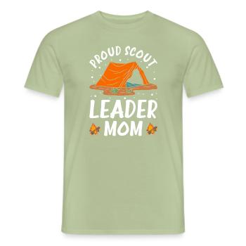 Maman fière chef scoute - T-shirt homme - vert sauge - Devant - AI Model Male 178 light (178cm)