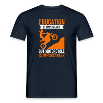 Motorcycle Is Importanter - Männer T-Shirt - Navy - Vorne - AI Model Male 178 light (178cm)