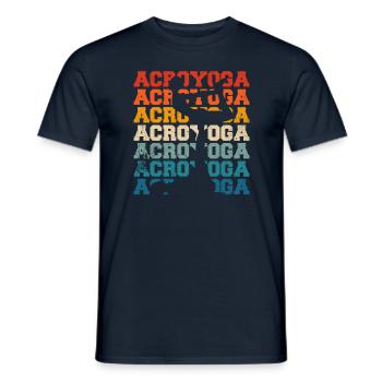 Funny Acroyoga Acro Yoga - Männer T-Shirt - Navy - Vorne - AI Model Male 178 light (178cm)