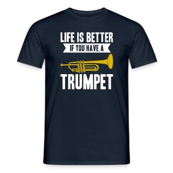La vie est meilleure si vous avez une trompette - T-shirt homme - marine - Devant - AI Model Male 178 light (178cm)