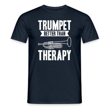 La trompette est meilleure que la thérapie - T-shirt homme - marine - Devant - AI Model Male 178 light (178cm)