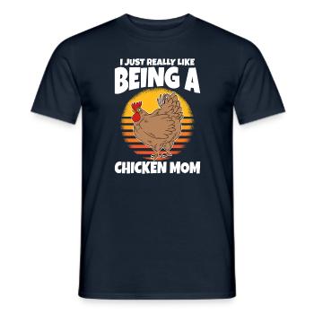 I Just Really Like Being A Chicken Mom - Men's T-Shirt - navy - Front - AI Model Male 178 light (178cm)