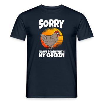 Désolé, j’ai des projets avec mon poulet - T-shirt homme - marine - Devant - AI Model Male 178 light (178cm)