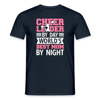 Cheerleader By Day World's Best Mom By Night - Männer T-Shirt - Navy - Vorne - AI Model Male 178 light (178cm)