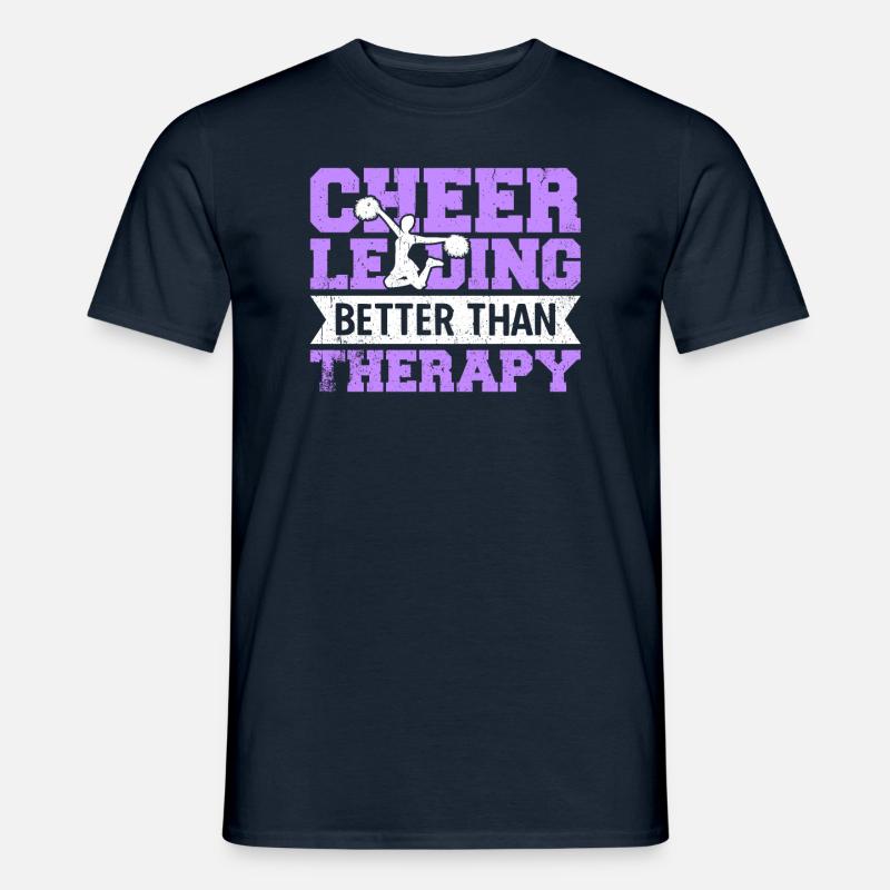 Cheerleading Better Than Therapy - Männer T-Shirt - Navy
