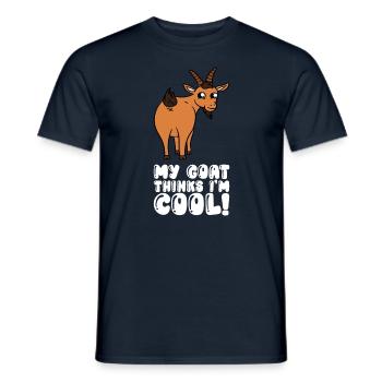 My goat thinks I'm cool - Men's T-Shirt - navy - Front - AI Model Male 178 light (178cm)