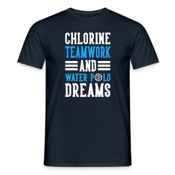 Chlorine Teamwork And Water Polo Dreams - Men's T-Shirt - navy - Front - AI Model Male 178 light (178cm)