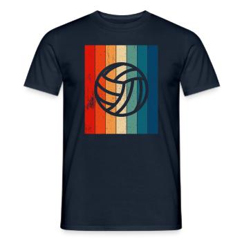 Retro Lines Water Polo - Men's T-Shirt - navy - Front - AI Model Male 178 light (178cm)