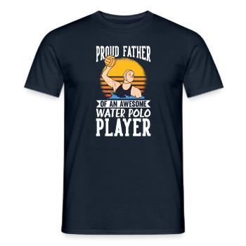 Father Of An Awesome Water Polo Player - Men's T-Shirt - navy - Front - AI Model Male 178 light (178cm)