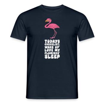 Drôle de flamant rose - T-shirt homme - marine - Devant - AI Model Male 178 light (178cm)