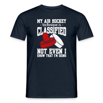 Ma technique de hockey sur air - T-shirt homme - marine - Devant - AI Model Male 178 light (178cm)