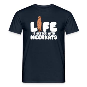 La vie est meilleure avec les suricates - T-shirt homme - marine - Devant - AI Model Male 178 light (178cm)